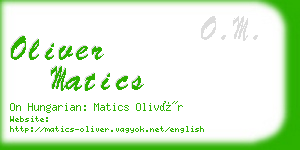 oliver matics business card